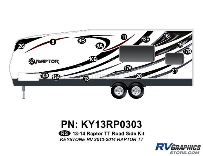 17 Piece 2013 Raptor TT Roadside Graphics Kit