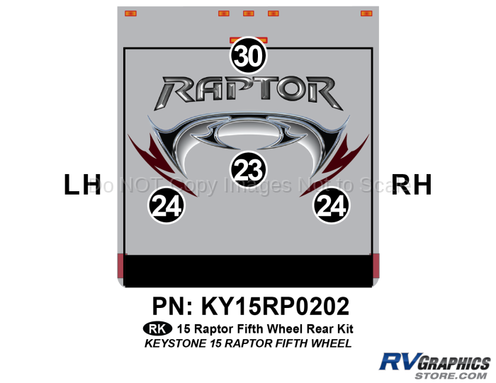 4 Piece 2015 Raptor FW Rear Graphics Kit