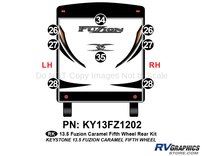 8 Piece 2013.5 Fuzion FW Rear Graphics Kit