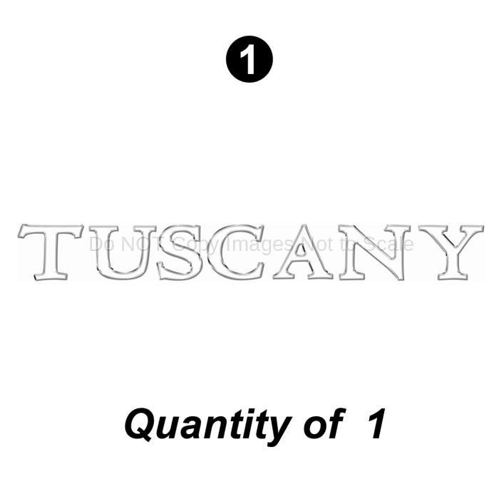 Rear 44" Tuscany Dome Logo; Qty 1
