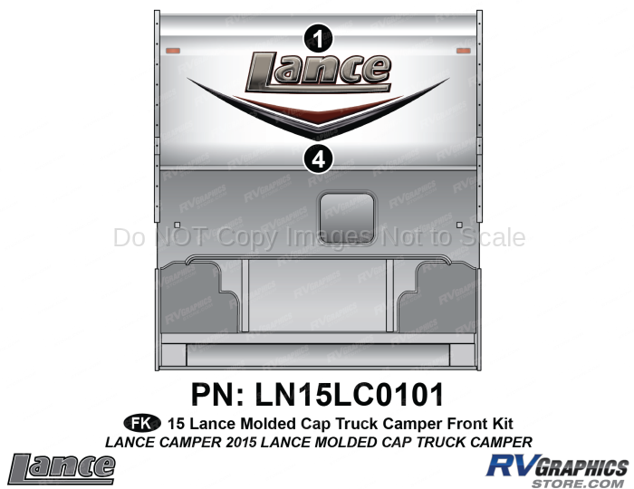 2 Piece 2015 Lance Camper Molded Cap  Front Graphics Kit