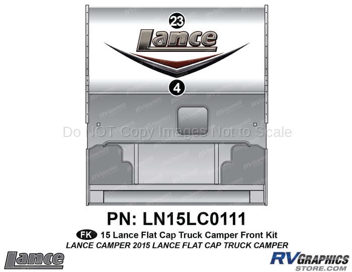 2 Piece 2015 Lance Camper Flat Cap  Front Graphics Kit