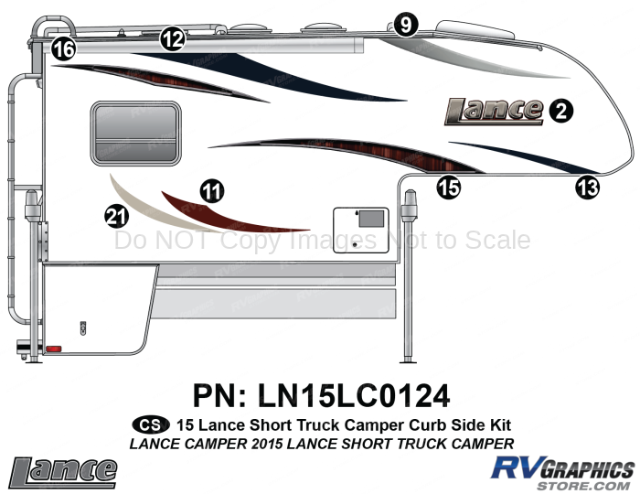 8 Piece 2015 Lance Short Camper Curbside Graphics Kit