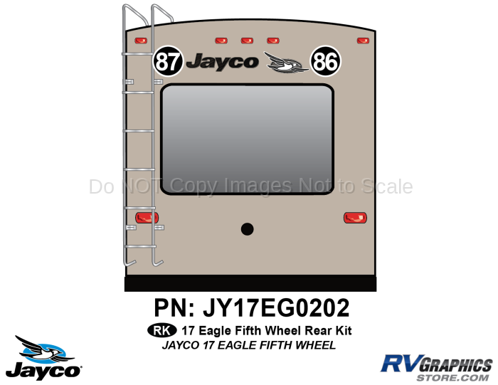 2 Piece 2017 Jayco Eagle FW Rear Graphics Kit
