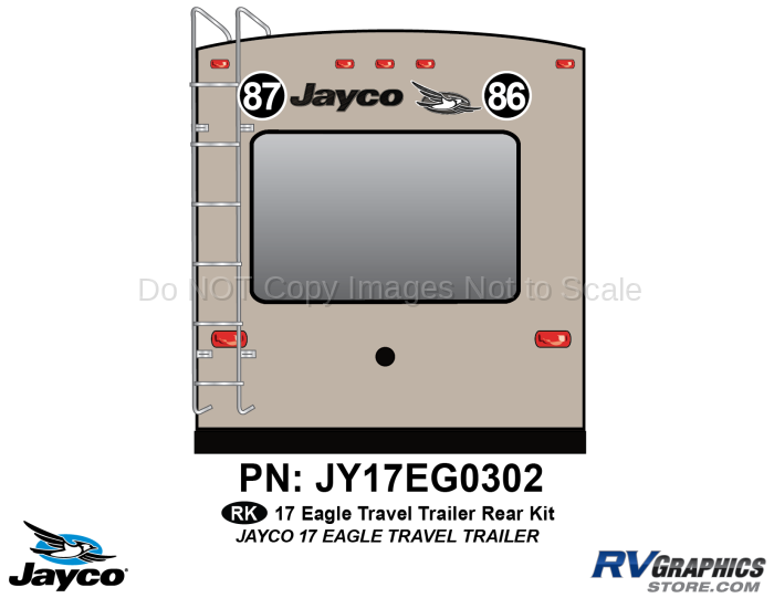 2 Piece 2017 Jayco Eagle TT Rear Graphics Kit
