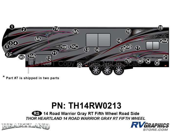 30 Piece 2014 Road Warrior FW-GRAY Roadside Graphics Kit