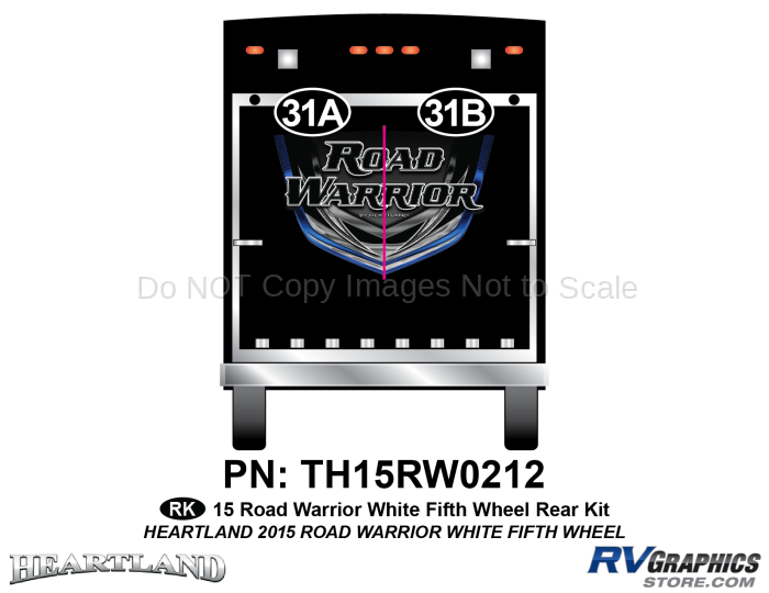 1 Piece 2015 Road Warrior FW Whitewall Rear Graphics Kit