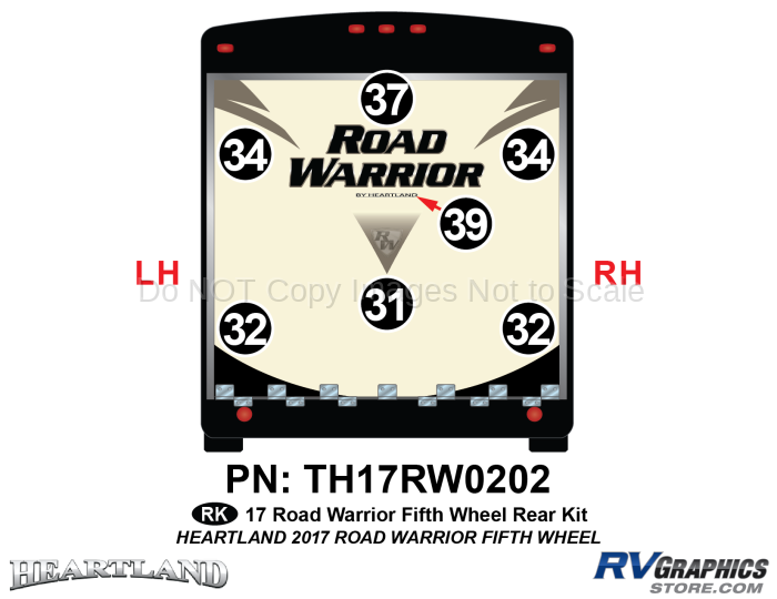 7 Piece 2017 Road Warrior FW Rear Graphics Kit