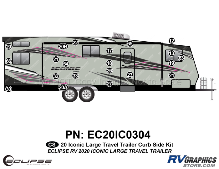 21 Piece 2020 Iconic Lg Travel Trailer Curbside Graphics Kit