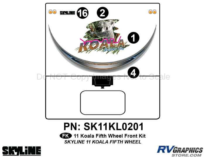 4 Piece 2011 Koala Fifth Wheel Front Graphics Kit