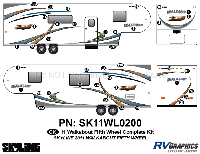 42 Piece Walkabout Fifth Wheel Complete Graphics Kit