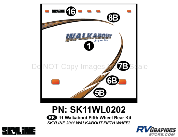 6 Piece Walkabout Fifth Wheel Rear Graphics Kit