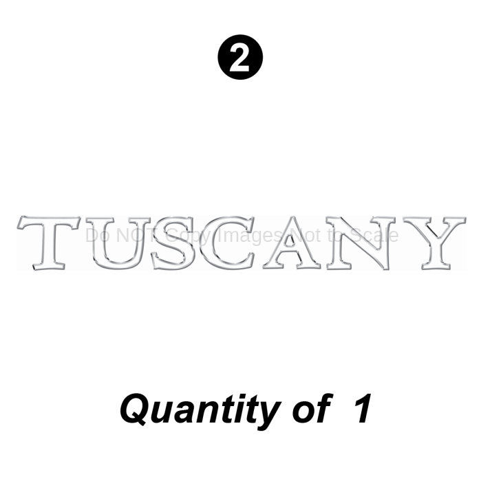 Side-Front 35.5" Tuscany Dome Logo; Qty 1