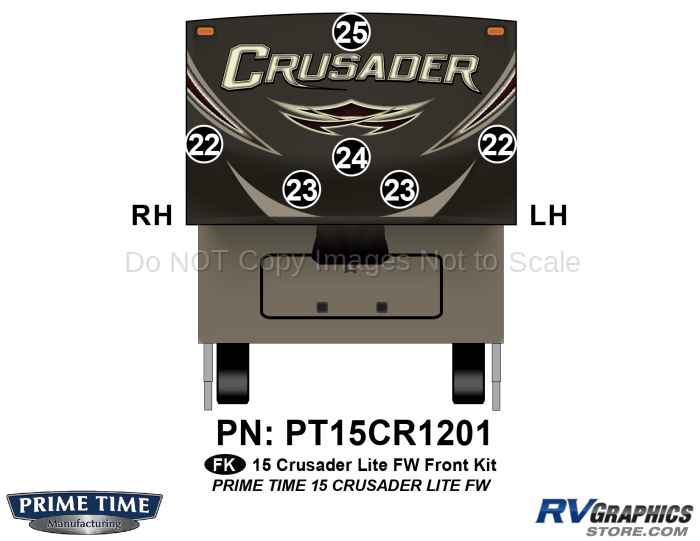 6 Piece 2015 Crusader Lite FW Front Graphics Kit