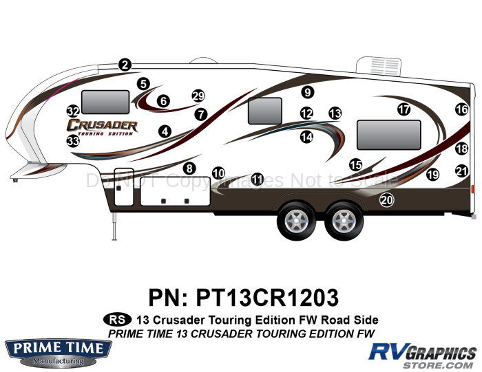 22 Piece 2013 Crusader FW Tour Edition Roadside Graphics Kit