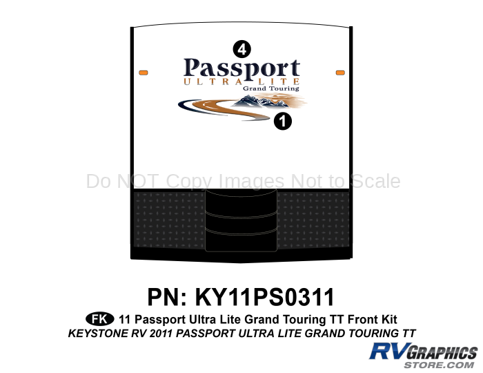 2 Piece 2011 Passport Grand Touring TT Front Graphics Kit