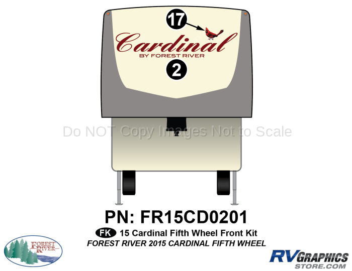 2 Piece 2015 Cardinal Fifth Wheel Front Graphics Kit