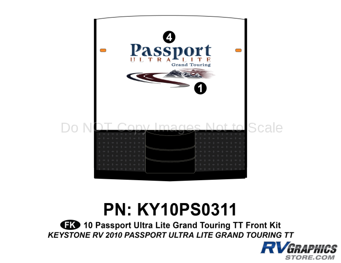 2 Piece 2010 Passport Grand Touring TT Front Graphics Kit