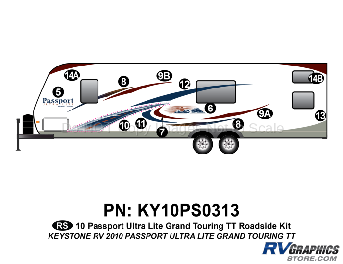 13 Piece 2010 Passport Grand Touring TT Roadside Graphics Kit