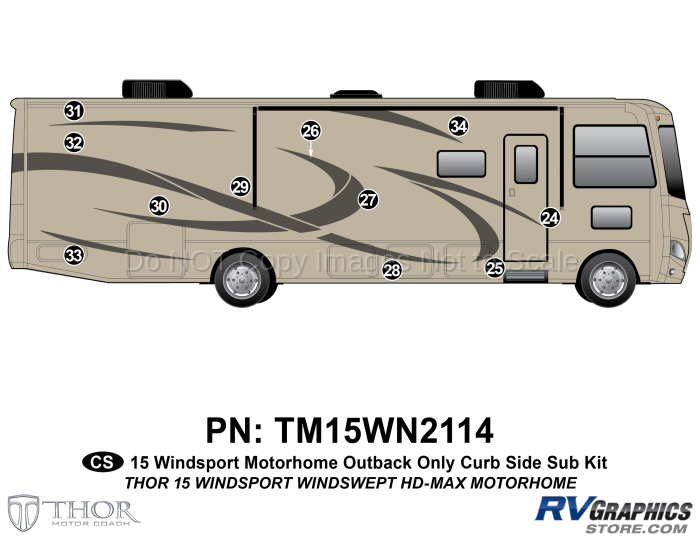 11 Piece 2015 Windsport MH Laminated Outback Only Curbside Graphics Sub Kit