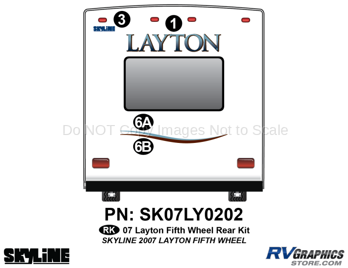 4 Piece 2007 Layton Fifth Wheel Rear Graphics Kit