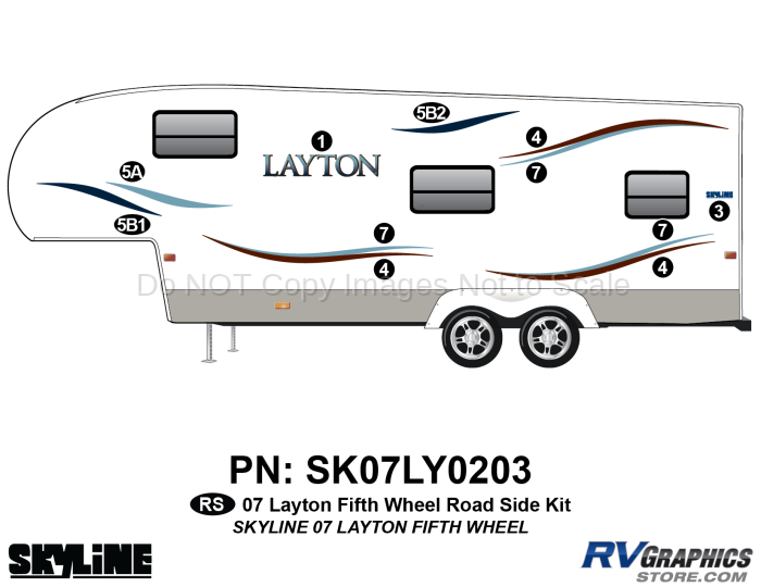 11 Piece 2007 Layton Fifth Wheel Roadside Graphics Kit