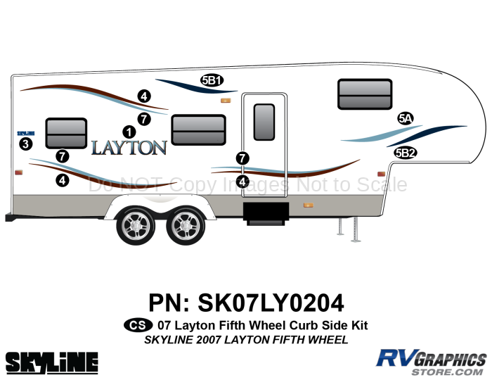 11 Piece 2007 Layton Fifth Wheel Curbside Graphics Kit