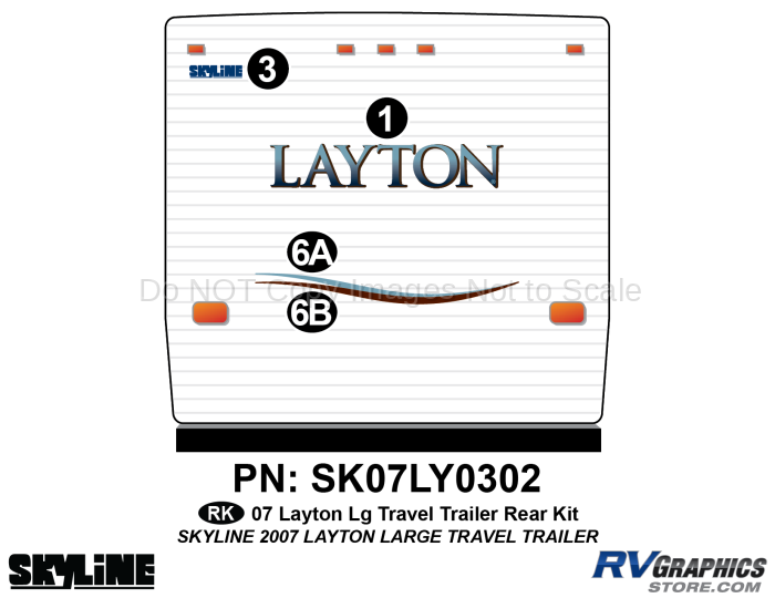 4 Piece 2007 Layton Lg Travel Trailer Rear Graphics Kit