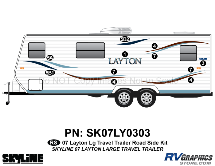 11 Piece 2007 Layton Lg Travel Trailer Roadside Graphics Kit