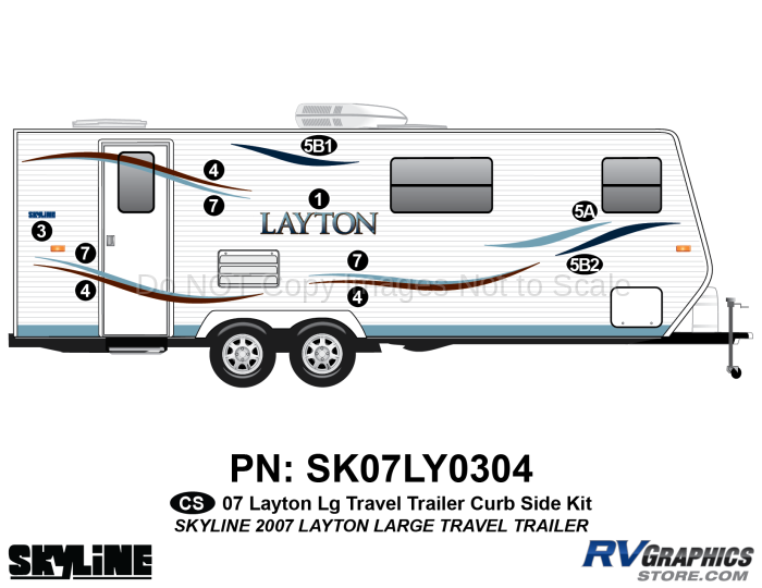 11 Piece 2007 Layton Lg Travel Trailer Curbside Graphics Kit