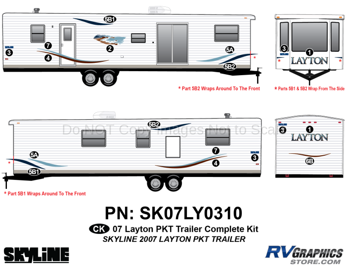 29 Piece 2007 Layton Park Model Trailer Complete Graphics Kit