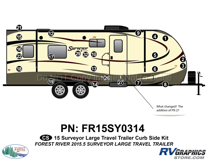24 Piece 2015.5 Surveyor Lg Travel Trailer Curbside Graphics Kit