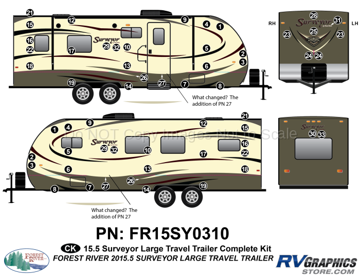 57 Piece 2015.5 Surveyor Lg Travel Trailer Complete Graphics Kit