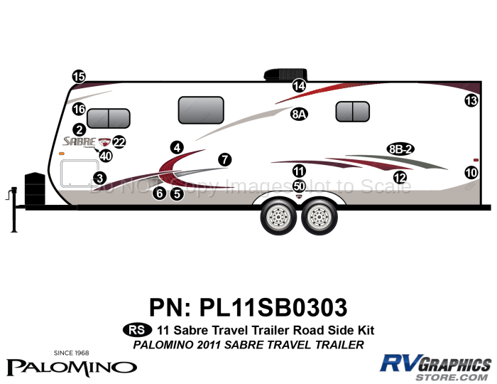 18 Piece 2011 Sabre Travel  Trailer Roadside Graphics Kit