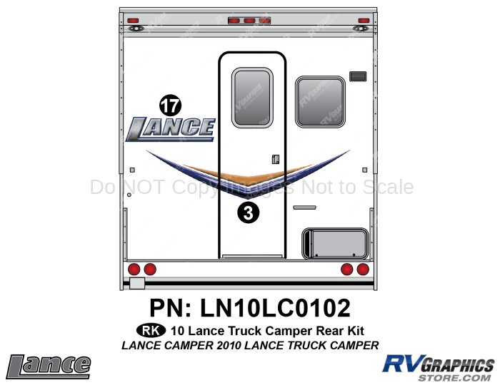 2 Piece 2010 Lance Truck Camper Rear Graphics Kit