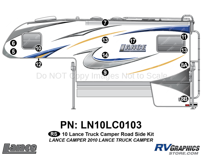 13 Piece 2010 Lance Truck Camper Roadside Graphics Kit