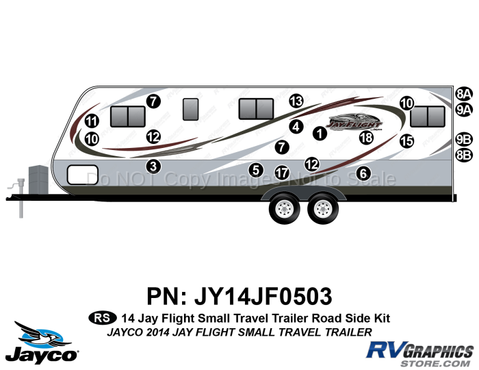 20 Piece 2014 Jay Flight Small Travel Trailer Roadside Graphics Kit