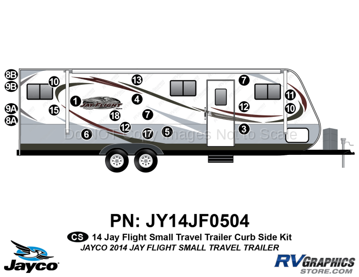 20 Piece 2014 Jay Flight Small Travel Trailer Curbside Graphics Kit