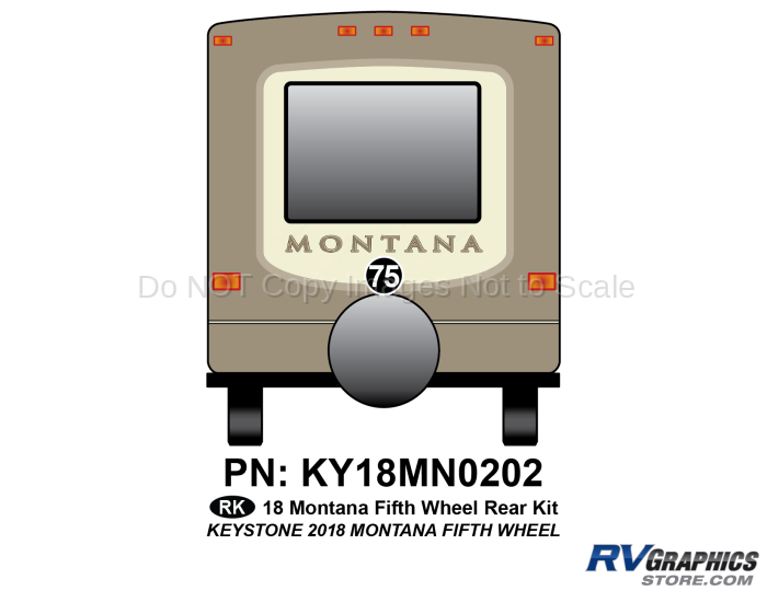 1 Piece 2018 Montana Fifth Wheel Rear Graphics Kit