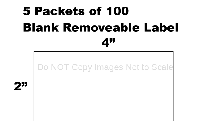 5 Packs of 100  Blank Writable Label 2" x 4"