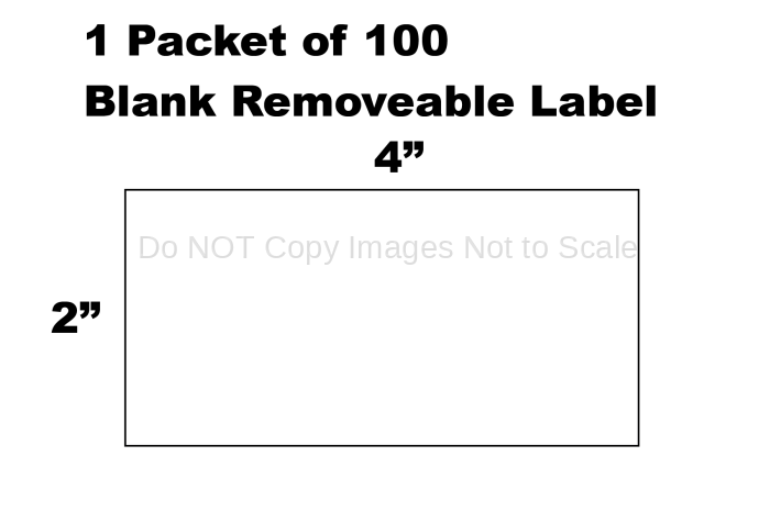 100 Pack of Blank Writable Label 2" x 4"