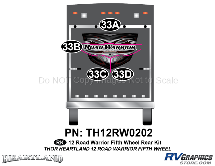 4 Piece 2012 Heartland Road Warrior Rear Graphics Kit