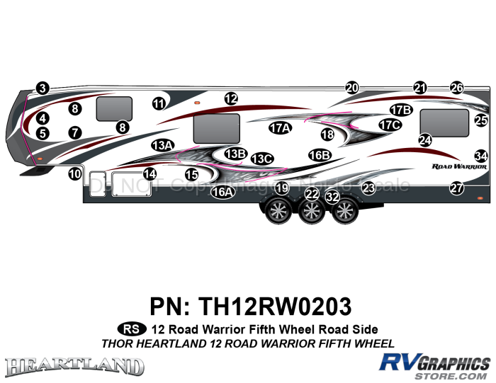 31 Piece 2012 Heartland Road Warrior Roadside Graphics Kit