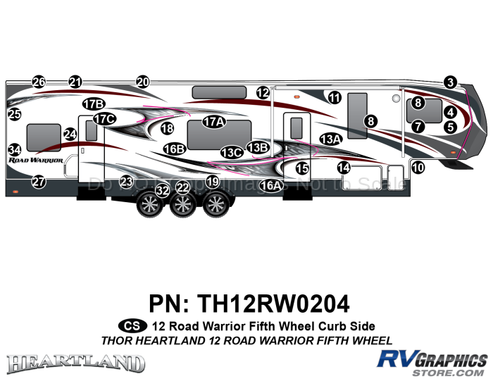 31 Piece 2012 Heartland Road Warrior Curbside Graphics Kit