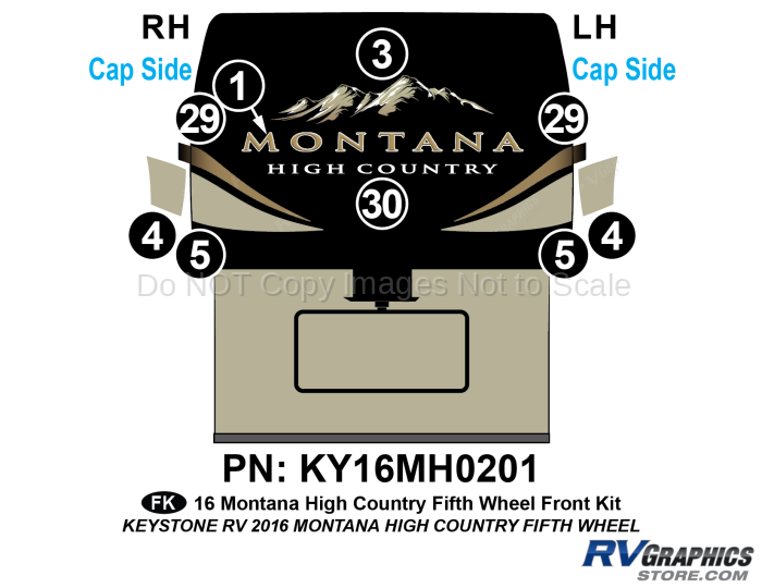 9 Piece 2016 Montana High Country FW Front Graphics Kit