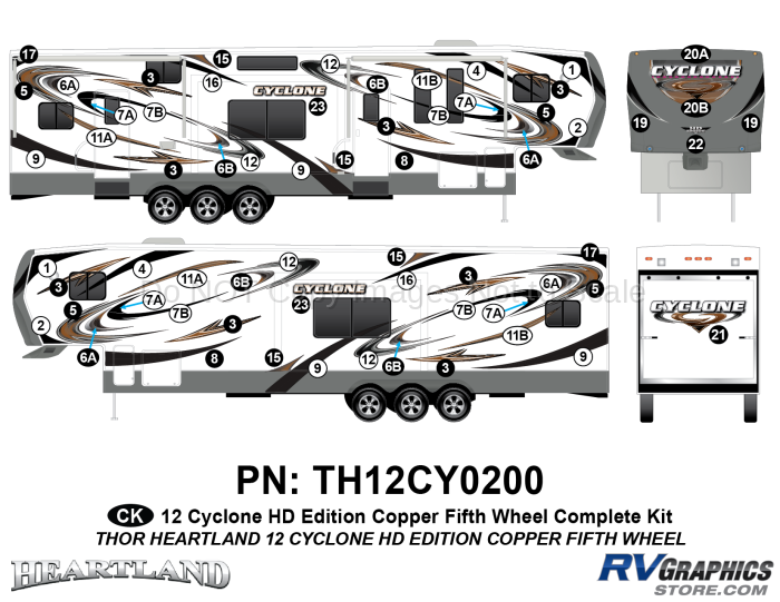 64 Piece 2012 Cyclone FW Complete Graphics Kit Copper Version