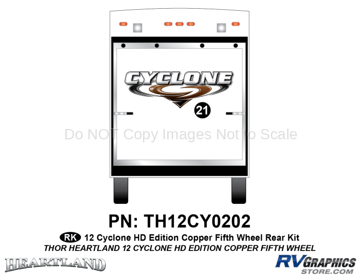 1 Piece 2012 Cyclone FW Rear Graphics Kit Copper Version