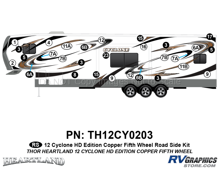 29 Piece 2012 Cyclone FW Roadside Graphics Kit Copper Version