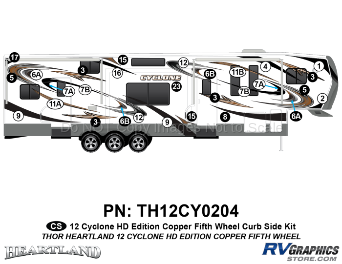 29 Piece 2012 Cyclone FW Curbside Graphics Kit Copper Version