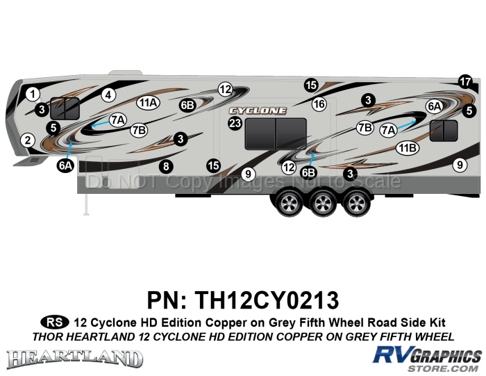 29 Piece 2012 Cyclone FW Roadside Graphics Kit Copper/Gray  Version